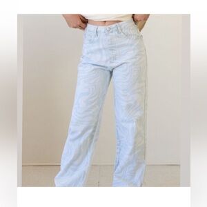 Cotton On Long Straight Leg Swirl Jeans 100% Cotton Size 6